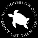 white sea turtle balloons blow logo