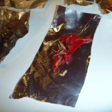 Latex balloon pieces from dead Shearwater