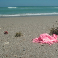 Pink jelly (with nibbles) Latex Balloon on Beach