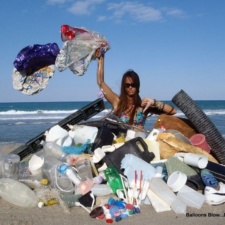 Beach Cleanup 3-30-13 Balloons, plastic, styrofoam and other beach debris