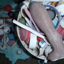 Plastic Pollution Pile of Plastics on Beach