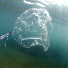 Dorset, UK Foil balloon under the water surface
