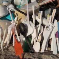 Refuse Plastic Pile of plastic single-use items collected on beach