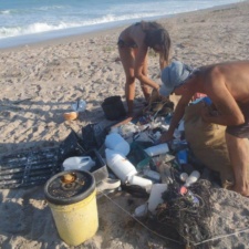 Me & My Dad Separating debris & loading up the burlap bags