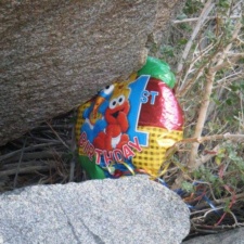 Anza-Borrego Desert State Park, California Mylar balloon polluting Anza-Borrego Desert State Park, California