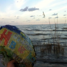 Mylar balloon spoils the Louisiana shoreline mylar balloon spoils the Louisiana shoreline