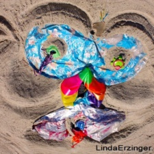 Balloon Pollution Mylar balloon pollution on beach