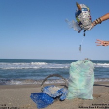 Beach Cleanup 3-15-14 Plastic Pollution and balloons on beach
