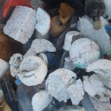 Polystyrene Polystyrene debris on beach