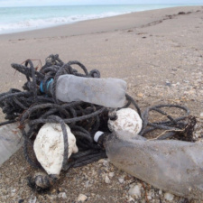 More pollution Sytrofoam buoys & buoys made from bottles tied to rope