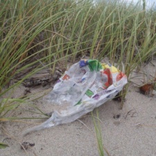 Balloon Pollution mylar balloon in beach sea grass