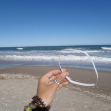 Plastic Strapping Plastic strapping trash on beach