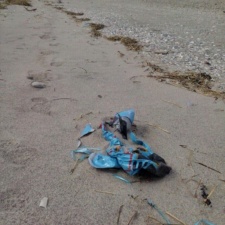 Balloons Pollute mylar balloon trash and ribbon polluting beach