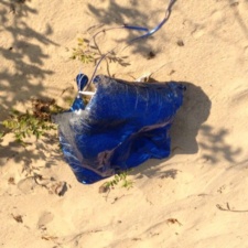 Indiana Dunes National Lakeshore on Lake Michigan mylar balloon polluting Indiana Dunes National Lakeshore